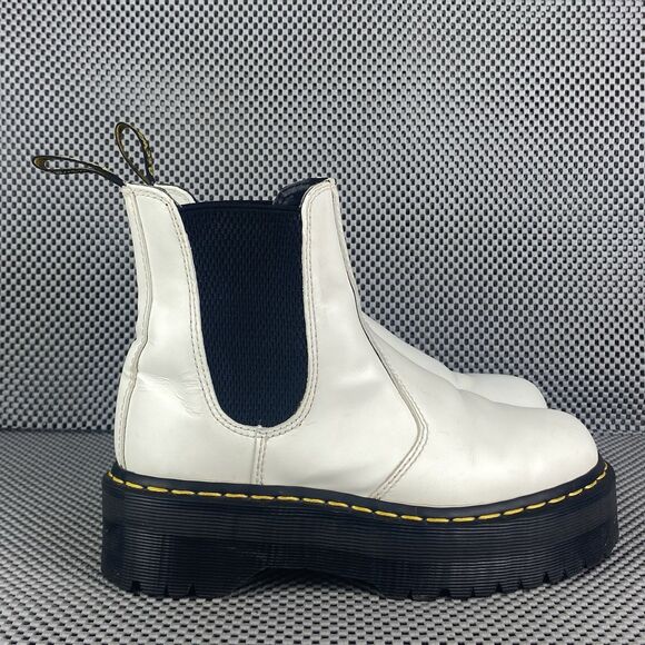 Dr Martens 2976 Quad Platform Chelsea Ankle Boots Adult 37 Womens 6 Mens 5 White - Picture 1 of 13